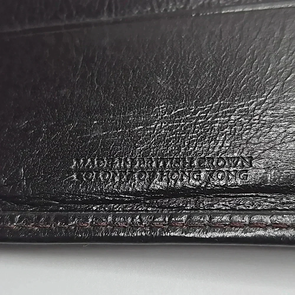 Christian Dior Brown Leather Bifold Wallet Vintage Made in Hong Kong w/ dust bag
